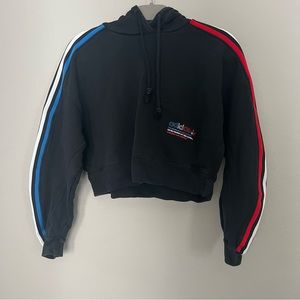Black Adidas cropped hoodie